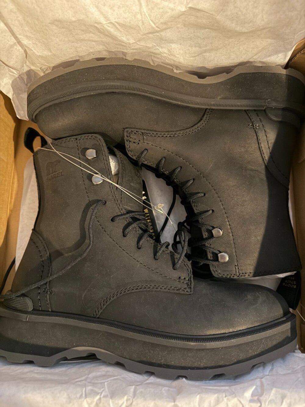 Sorel Hig Line lace blackboots NWT size 7